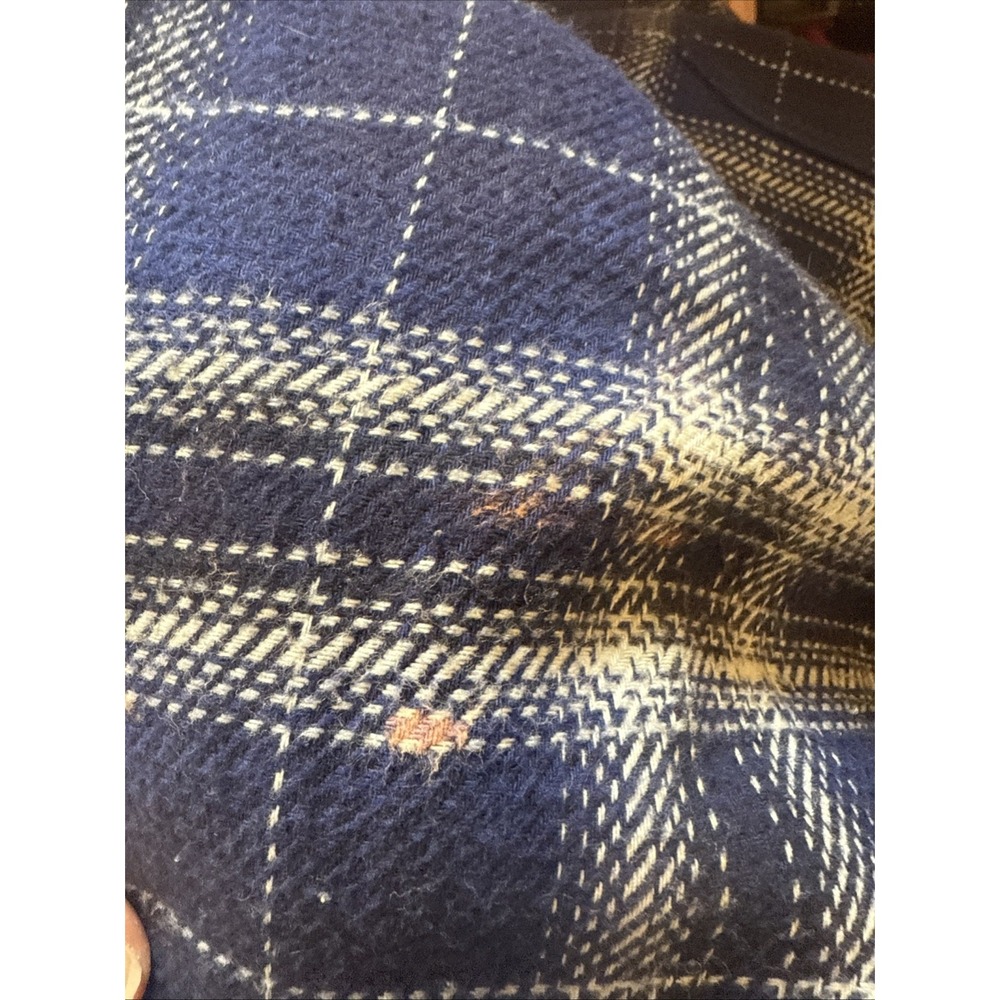 Woolrich Shirt Mens XL Blue Plaid Brawny Flannel Thick Shacket Gorpcore Outdoors - Picture 2 of 8